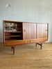 Danish Modern Teak Highboard with Mirrored Bar #106