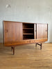 Danish Modern Teak Highboard with Mirrored Bar #106