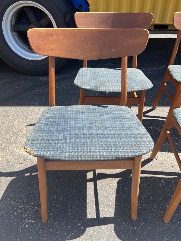 Set of 4 Teak and Beech Dining Chairs #190