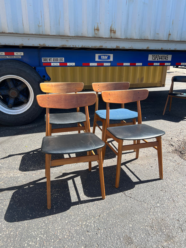 Set of 4 Teak and Beech Dining Chairs #189