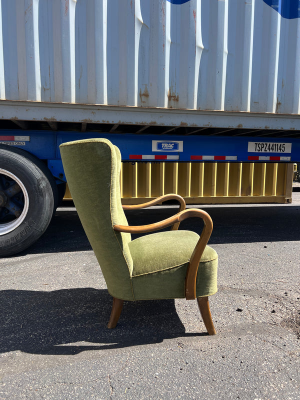Oak Wing Back Lounge Chair #48