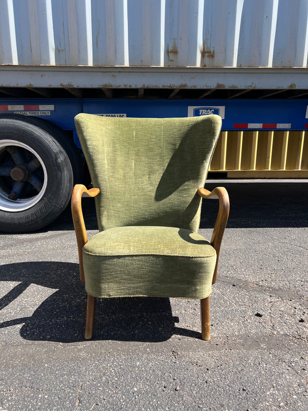 Oak Wing Back Lounge Chair #48