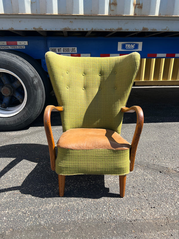 Oak Wing Back Lounge Chair #52