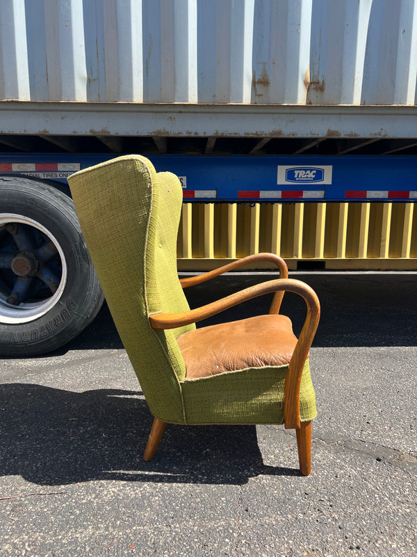 Oak Wing Back Lounge Chair #52