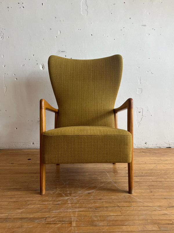 Danish Wing Back Lounge Chair in Oak #222