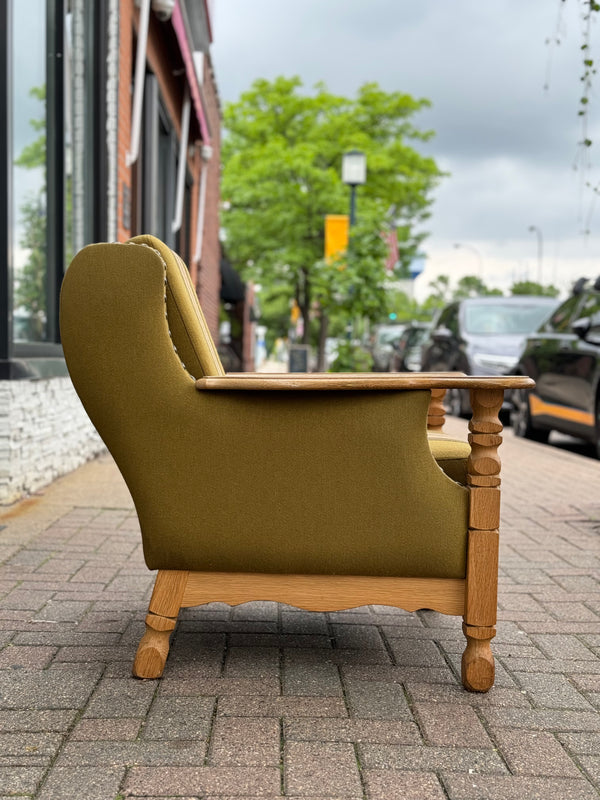 Danish Lounge Chair in Oak in the Style of Henning Kjaernulf #55