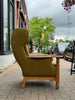 Danish High Back Lounge Chair in Oak in the Style of Henning Kjaernulf #56