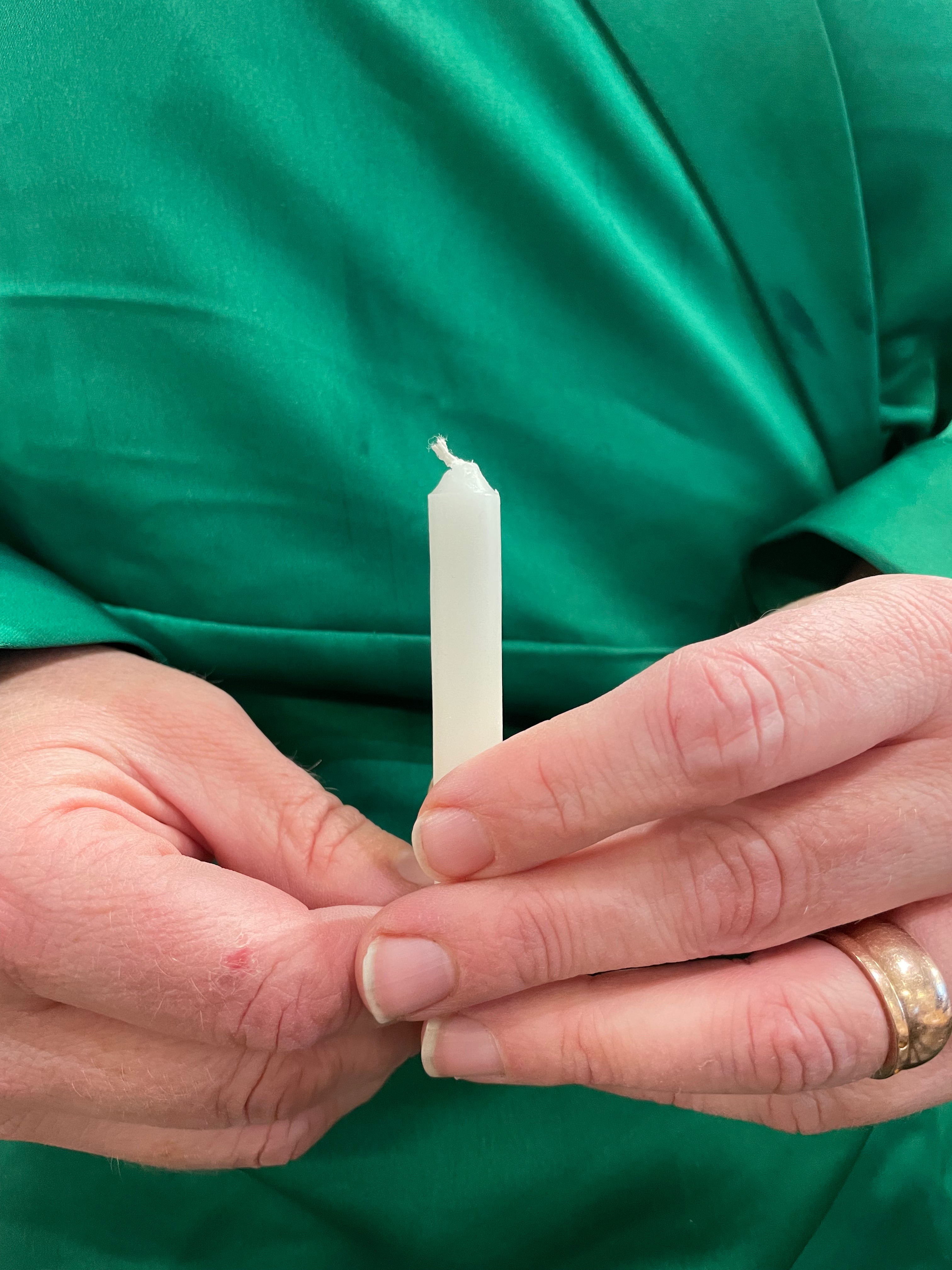 White 10mm Candles: Indiviual