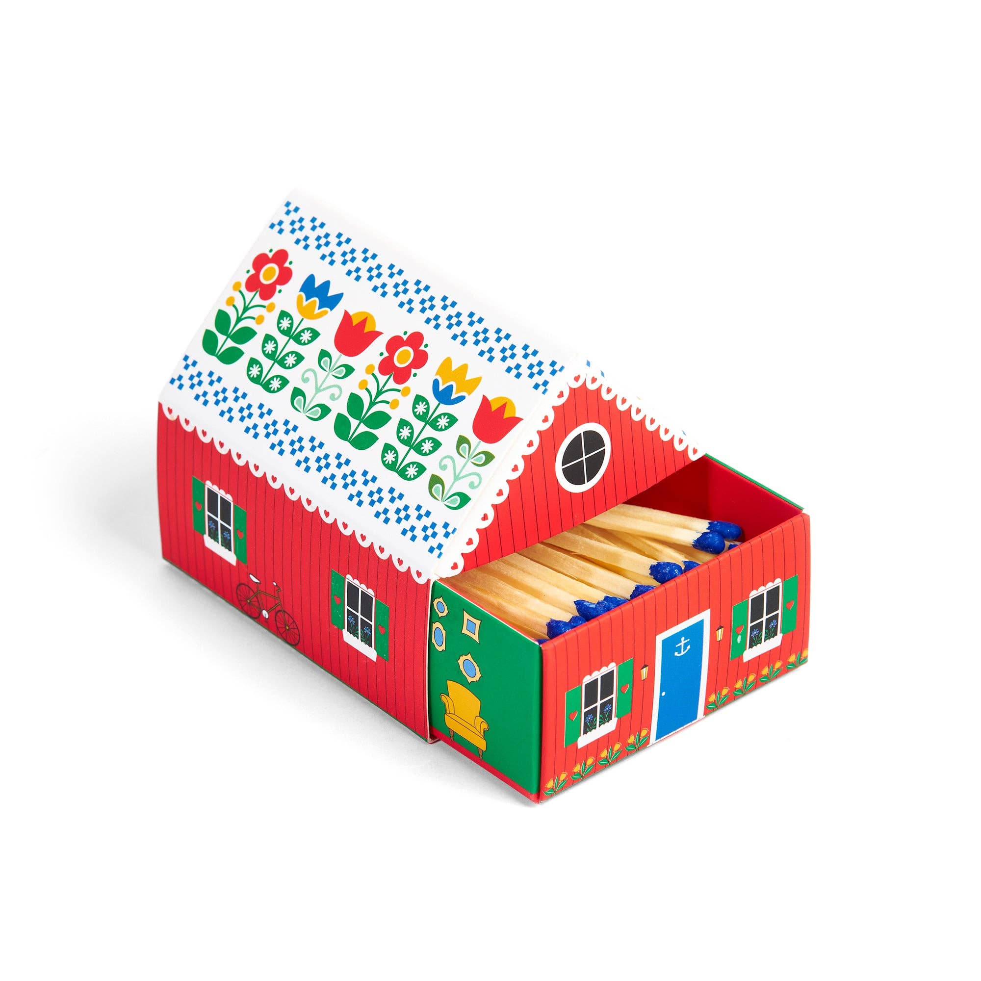 Swedish Matchbox Cottage: Yellow, Blue & Red