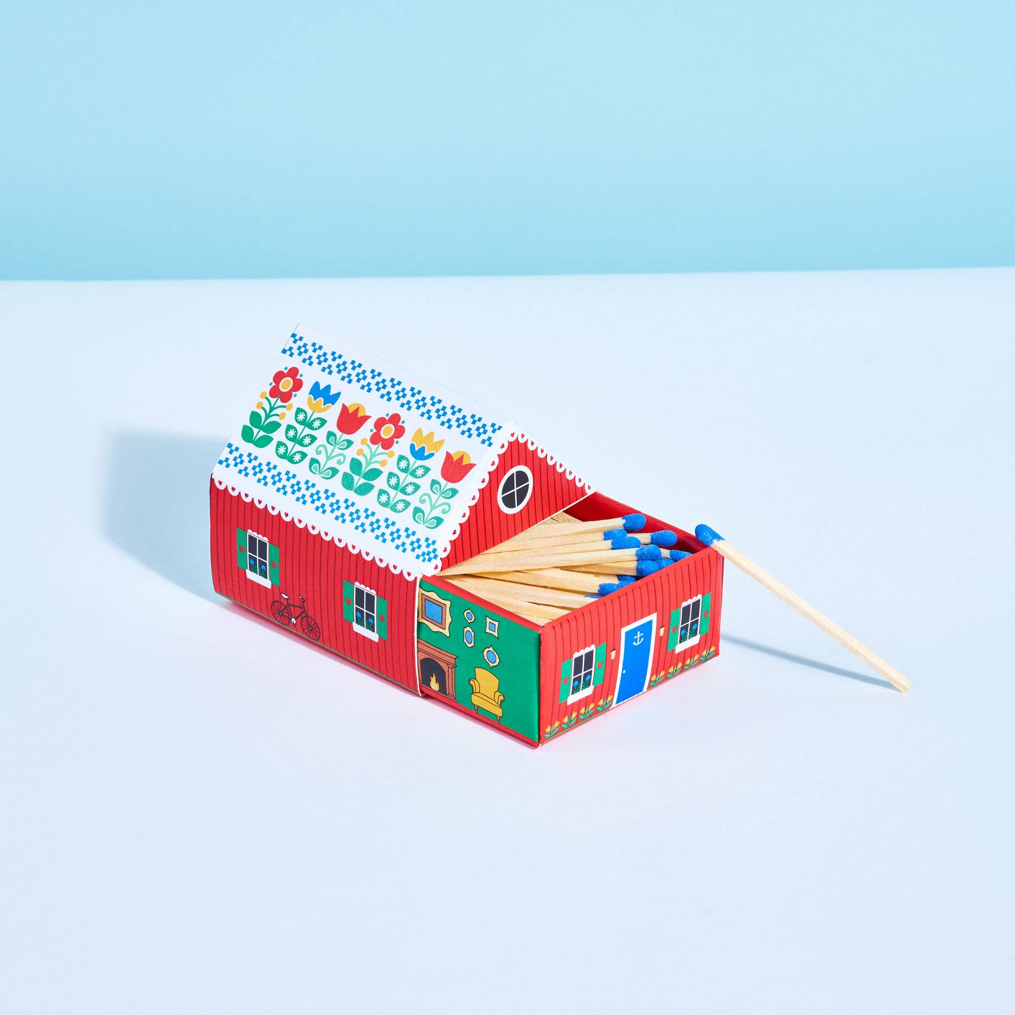 Swedish Matchbox Cottage: Yellow, Blue & Red