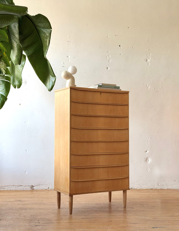 Tall Danish Chest Of Drawers / Dresser In Oak #132