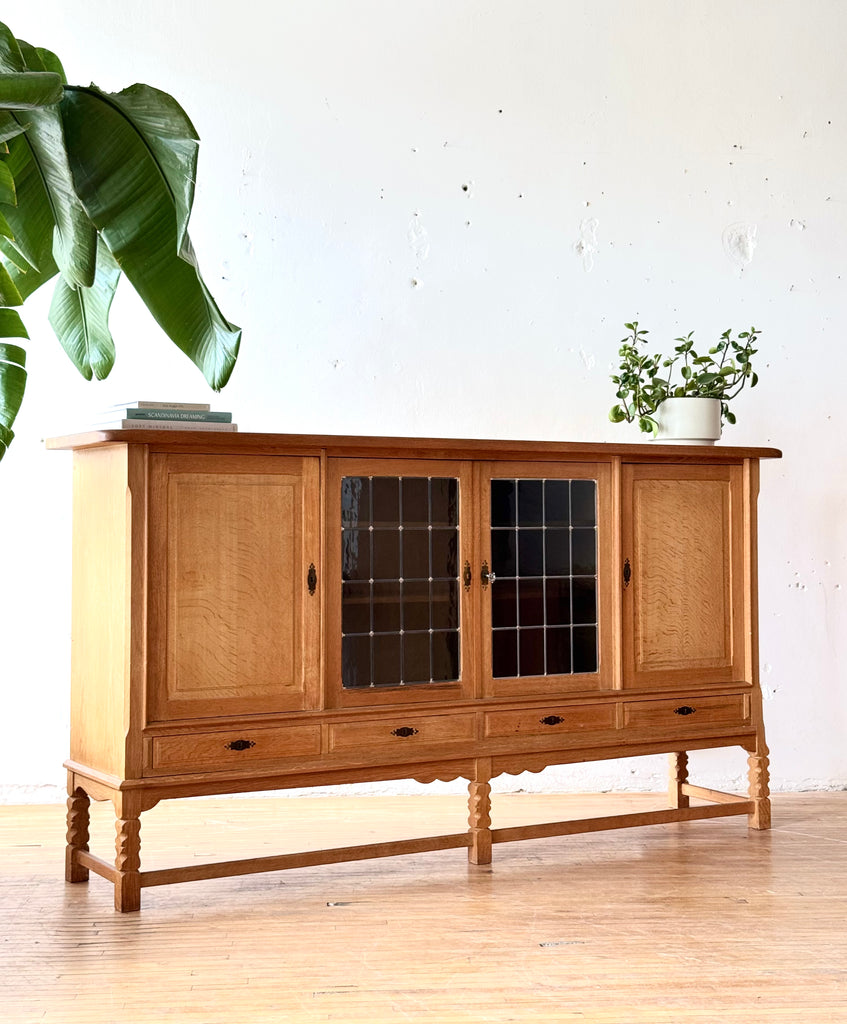 Oak & Glass Highboard / Sideboard by Henning Kjaernulf #759