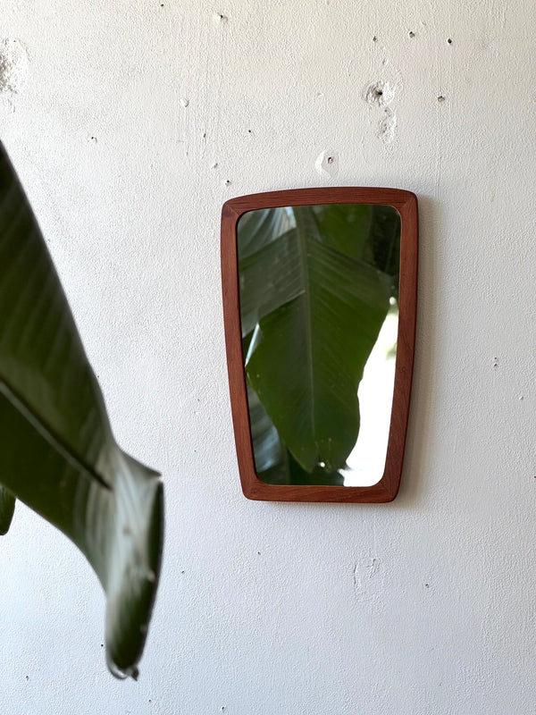 Petite Danish Teak & Glass Mirror #723