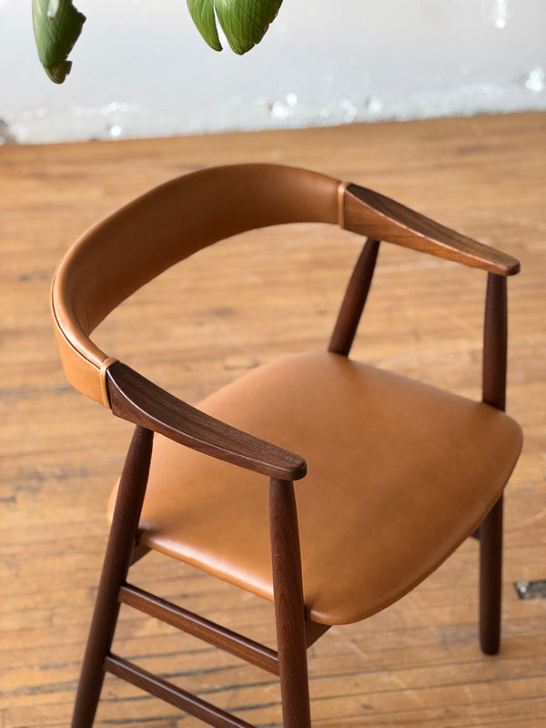 Danish Modern Side Chairs in Teak and Leather