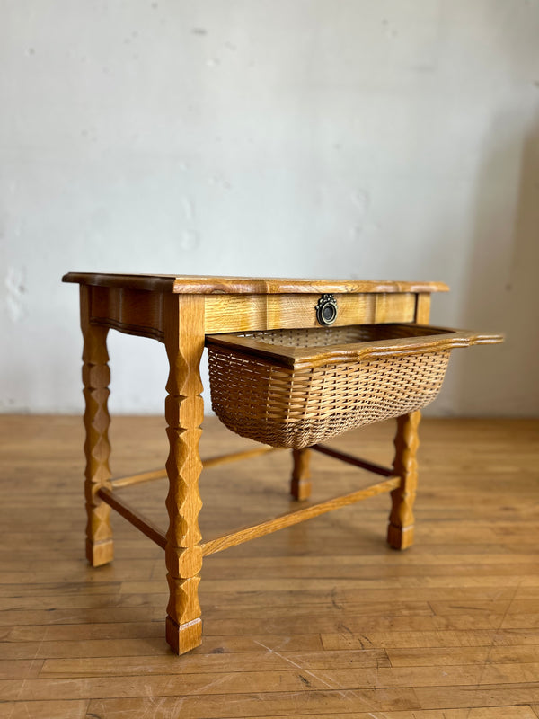 Oak Sewing Table in the Style of Henning Kjaernulf #70