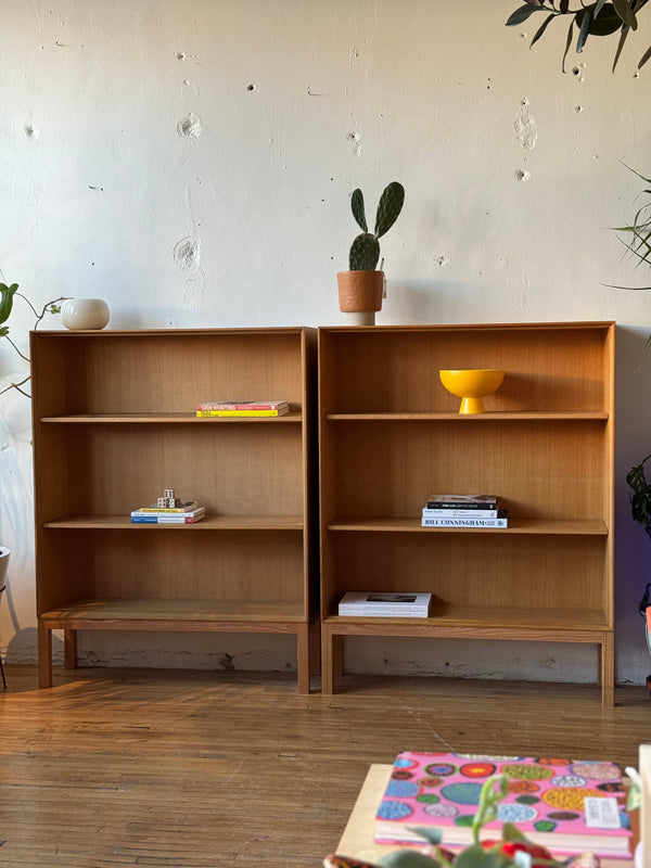 Pair of Swedish Bookshelves in Oak