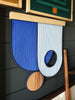 Blue and Vintage Walnut Wall Hanging by Lisa Marie Quilts