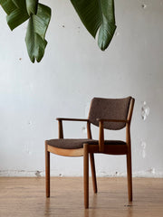 Danish Oak & Boucle Side Chair by Poul Volther for FDB Møbler