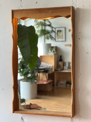 Lighted Oak Mirror in the Style of Henning Kjaernulf