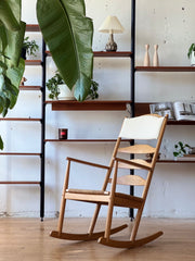 Japanese Rocking Chair in Oak & Boucle