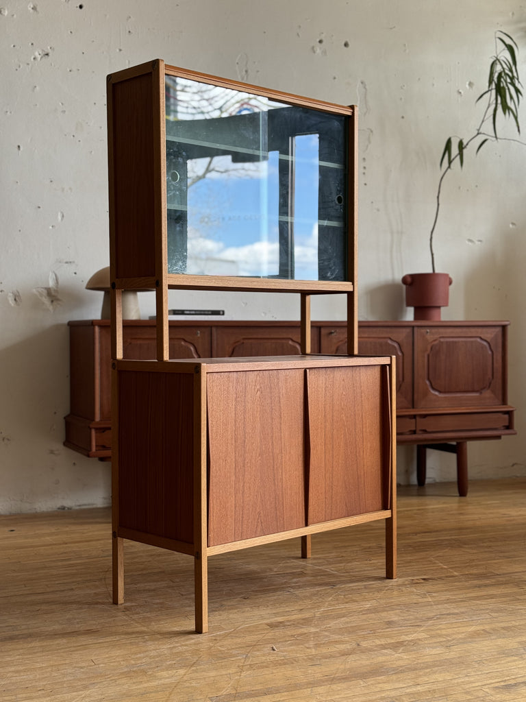 Teak & Oak Cabinet with Glass Display by Bertil Fridhagen for Bodafors #67