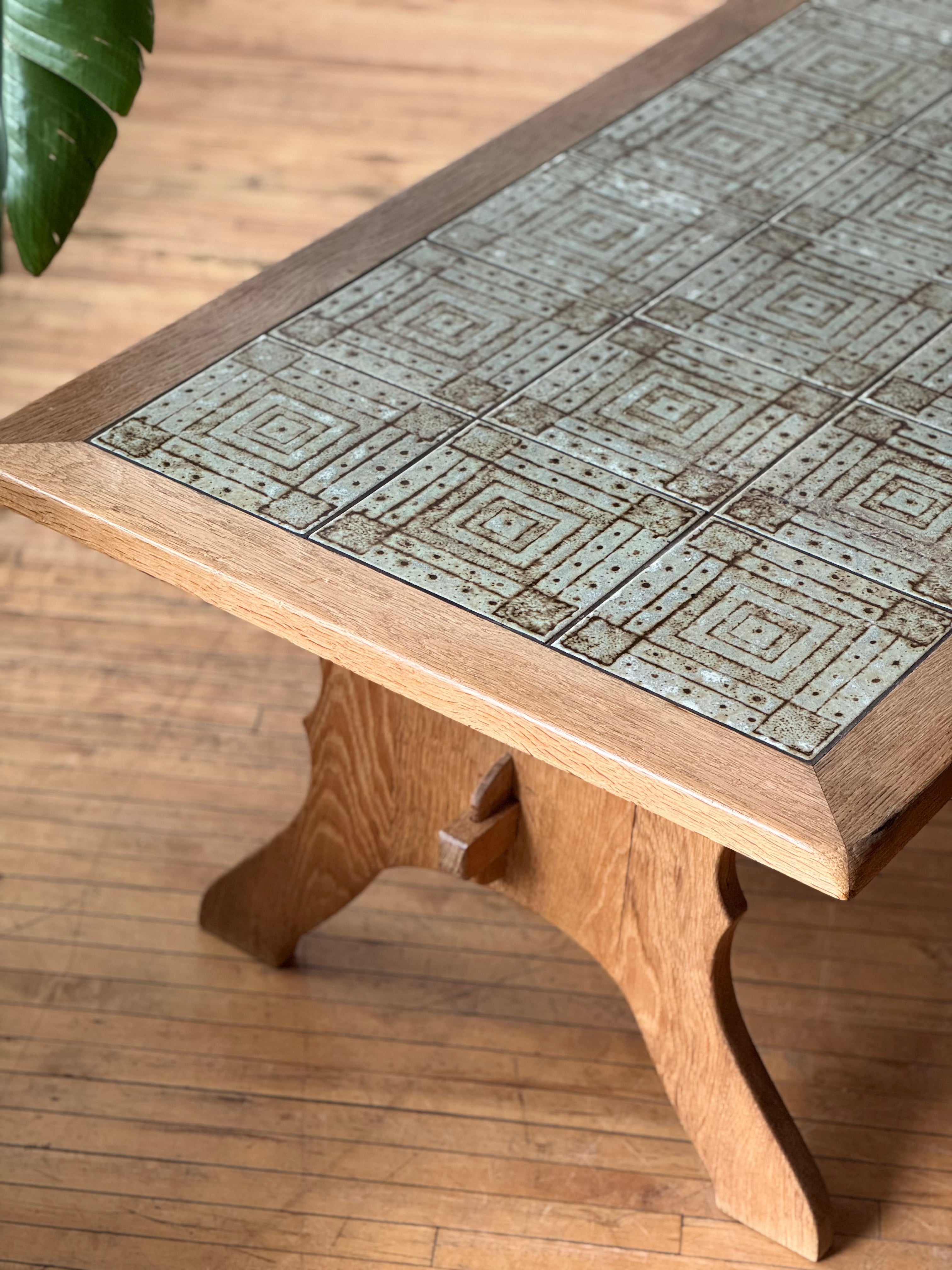 Danish Oak & Tile Coffee Table by Henning Kjaernulf #1710