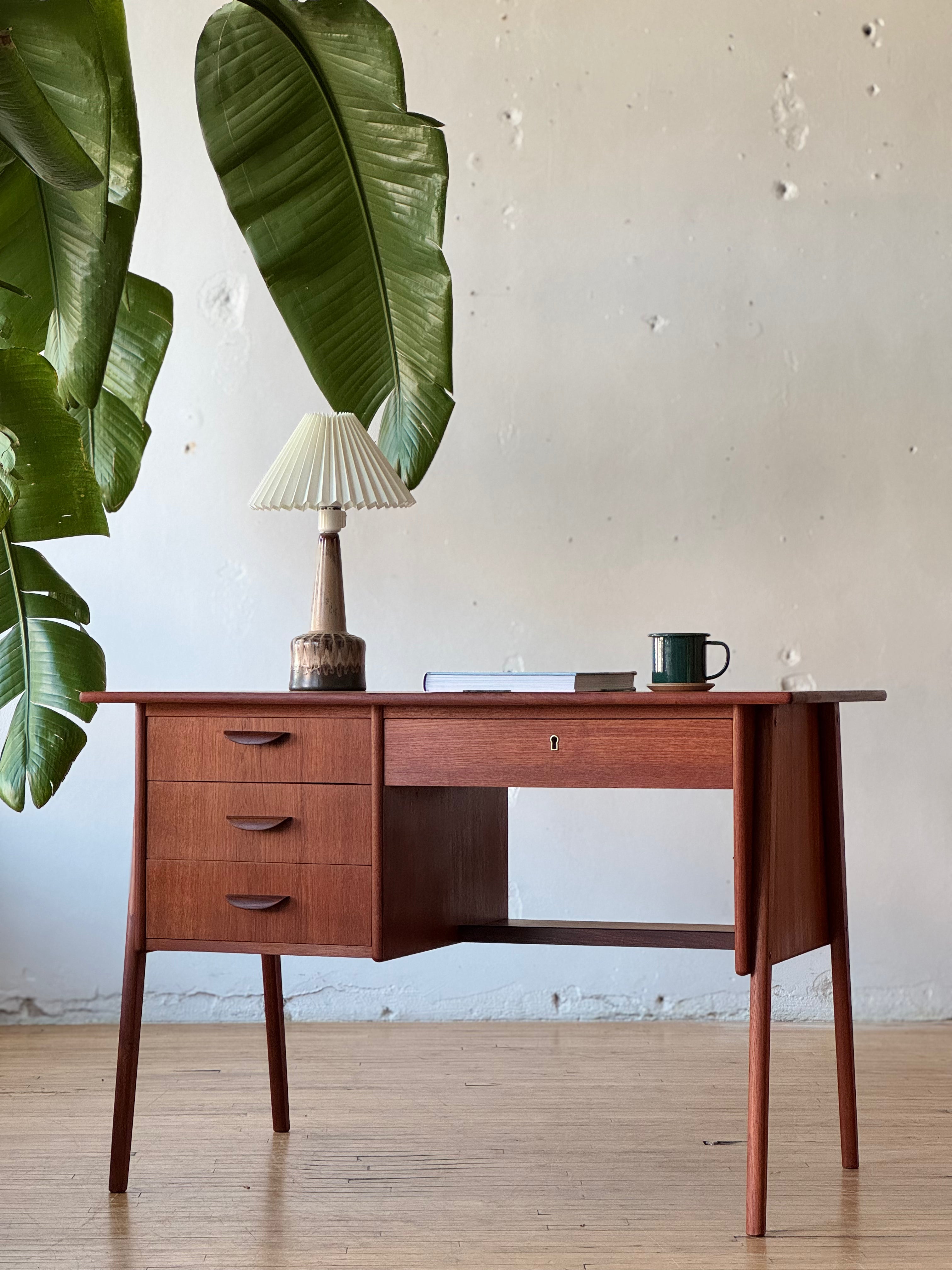 Danish Modern Teak Writing Desk #1632