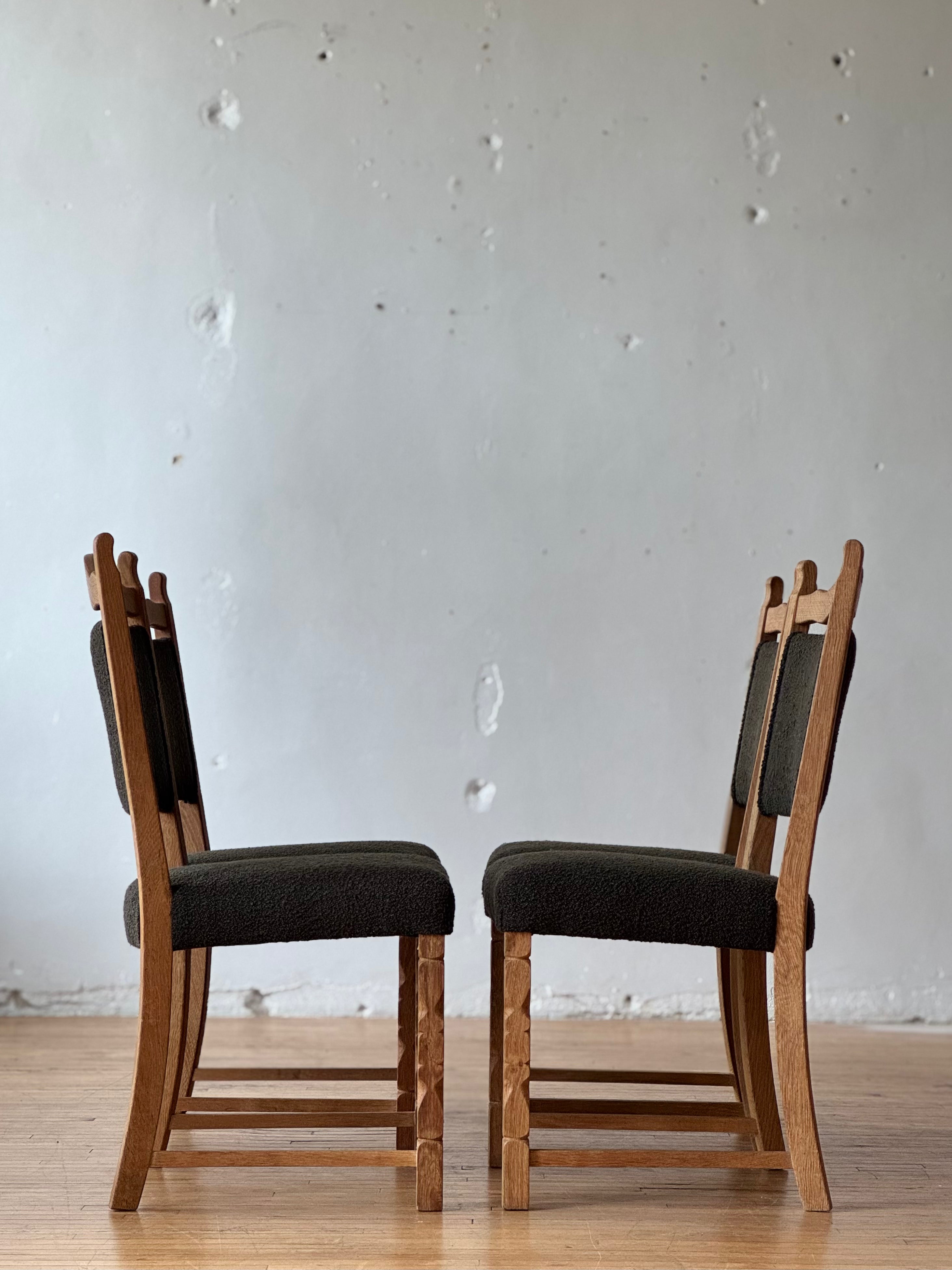 Set of 4 Oak Dining Chairs by Henning Kjaernulf #1712