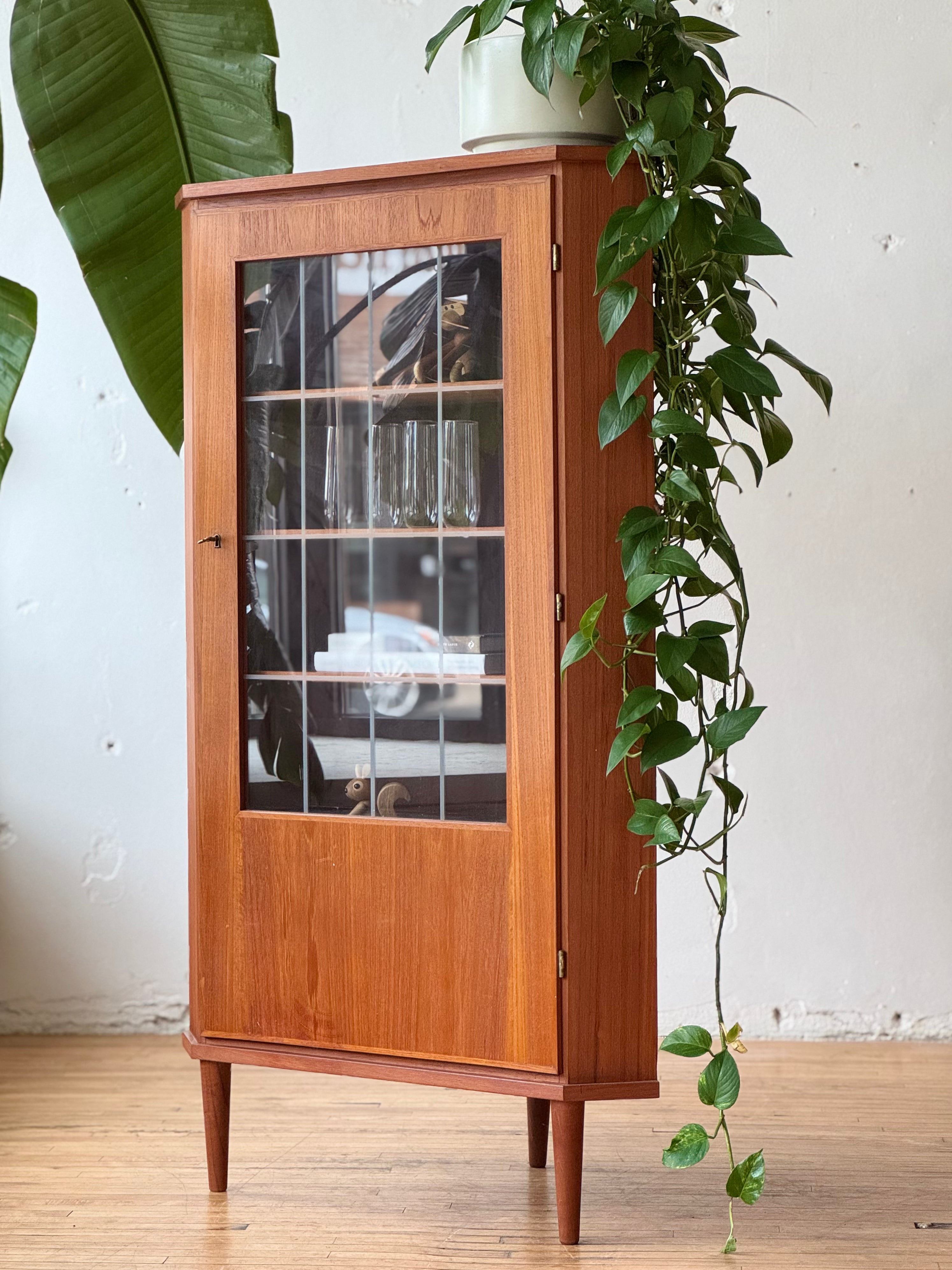 Danish Teak Corner Cabinet #1597