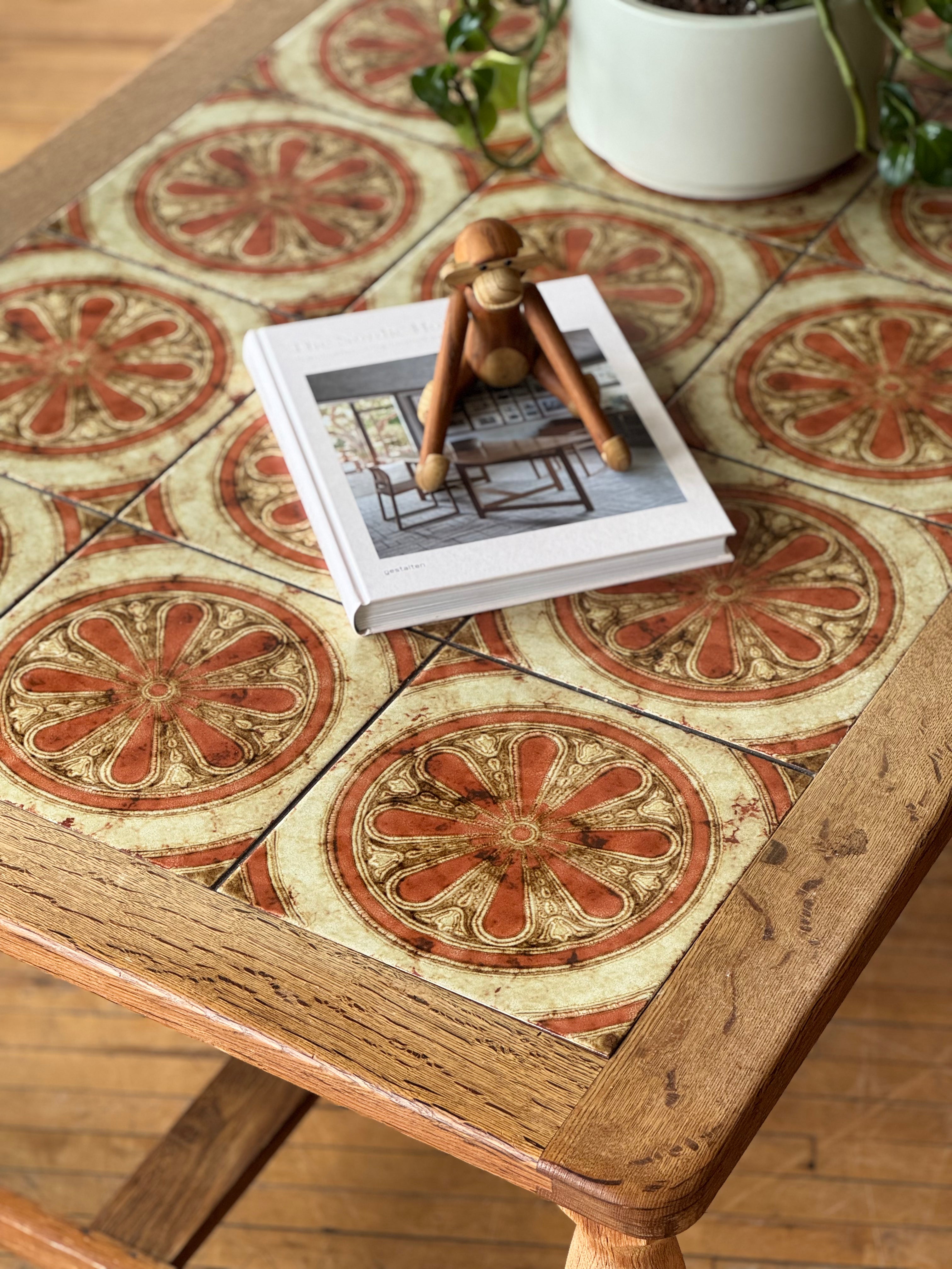 Danish Oak & Tile Coffee Table #1716