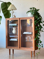 Danish Modern Cabinet in Teak & Glass by Carlo Jensen for Poul Hundevad