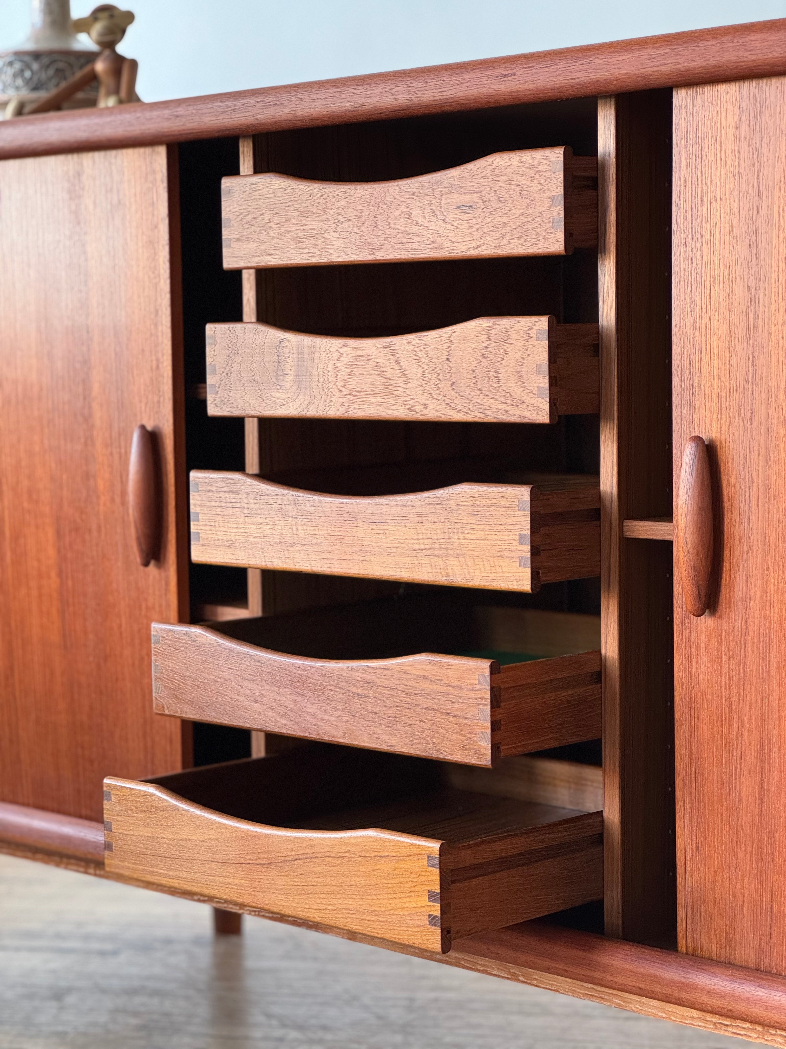 Danish Modern Tambour Sideboard in Teak