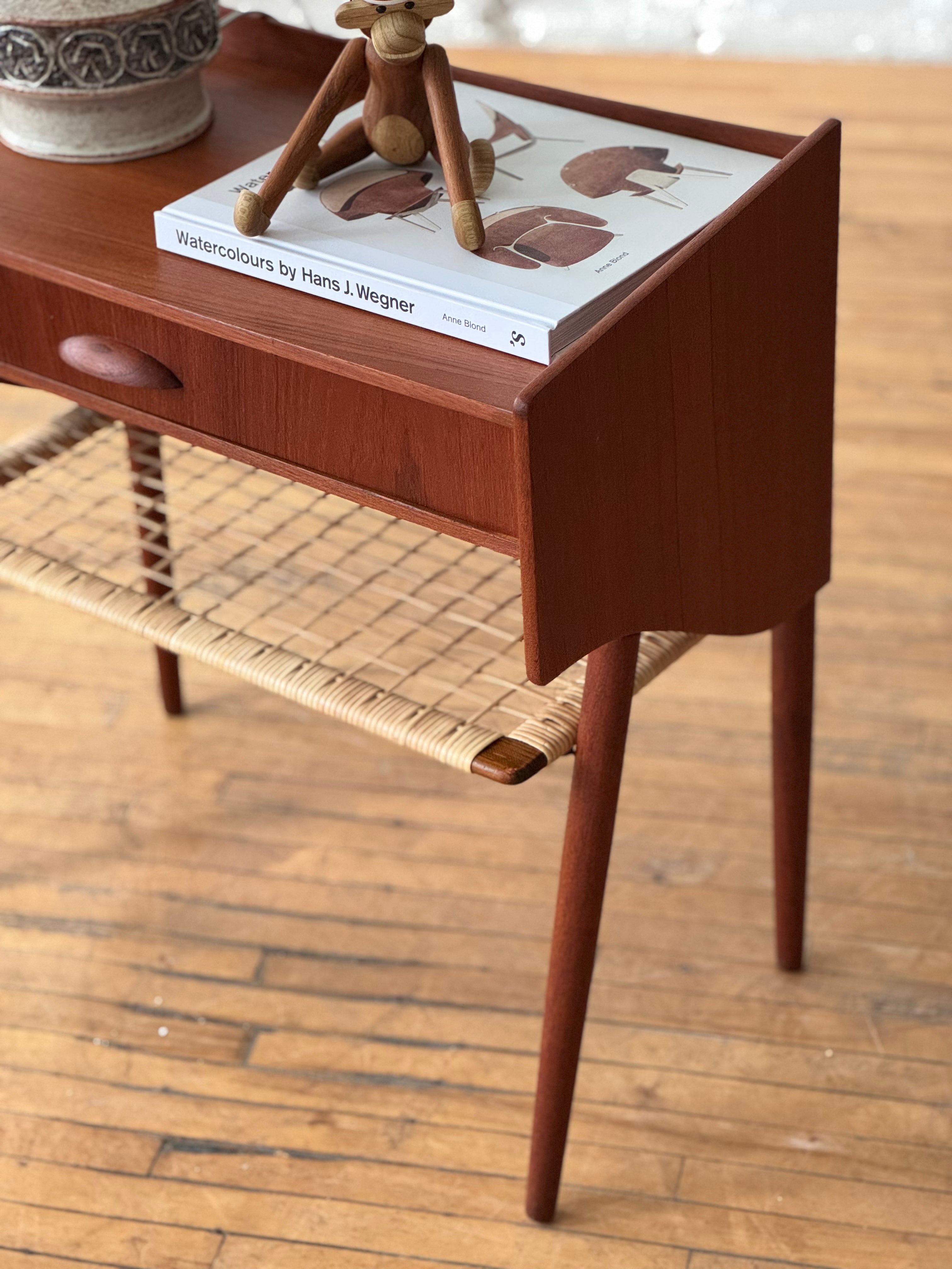 Danish Teak Side Table / Bedside Table
