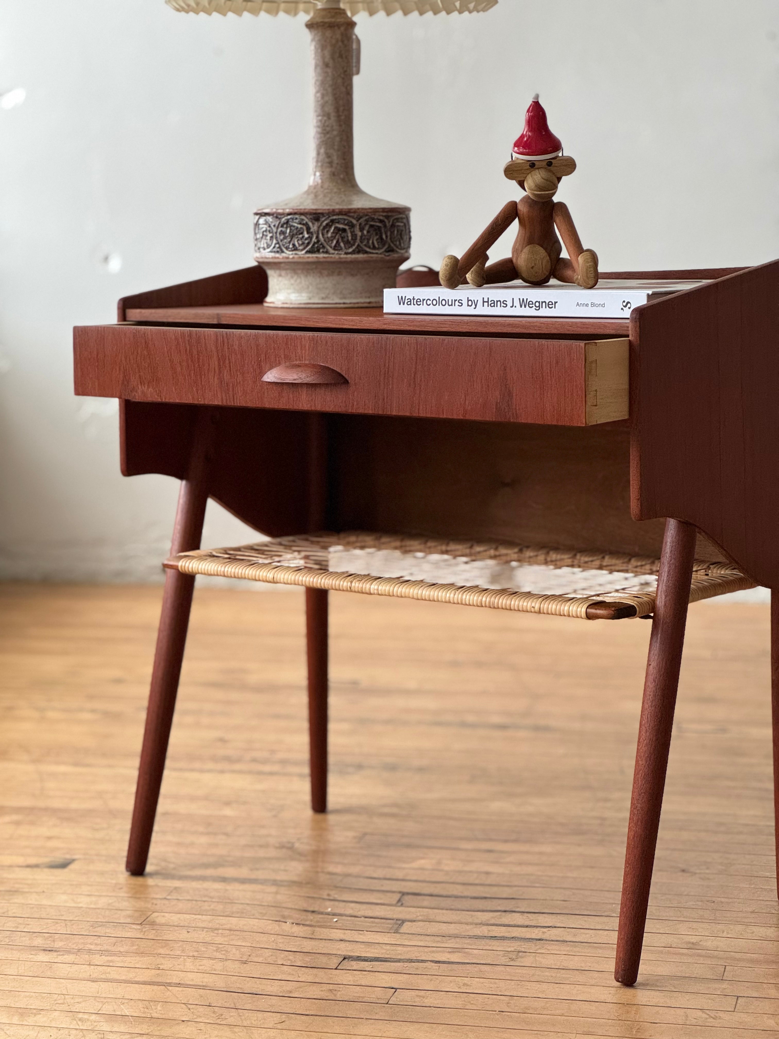 Danish Teak Side Table / Bedside Table