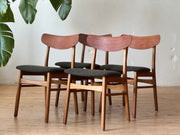 Set of 4 Teak & Oak Dining Chairs #2451