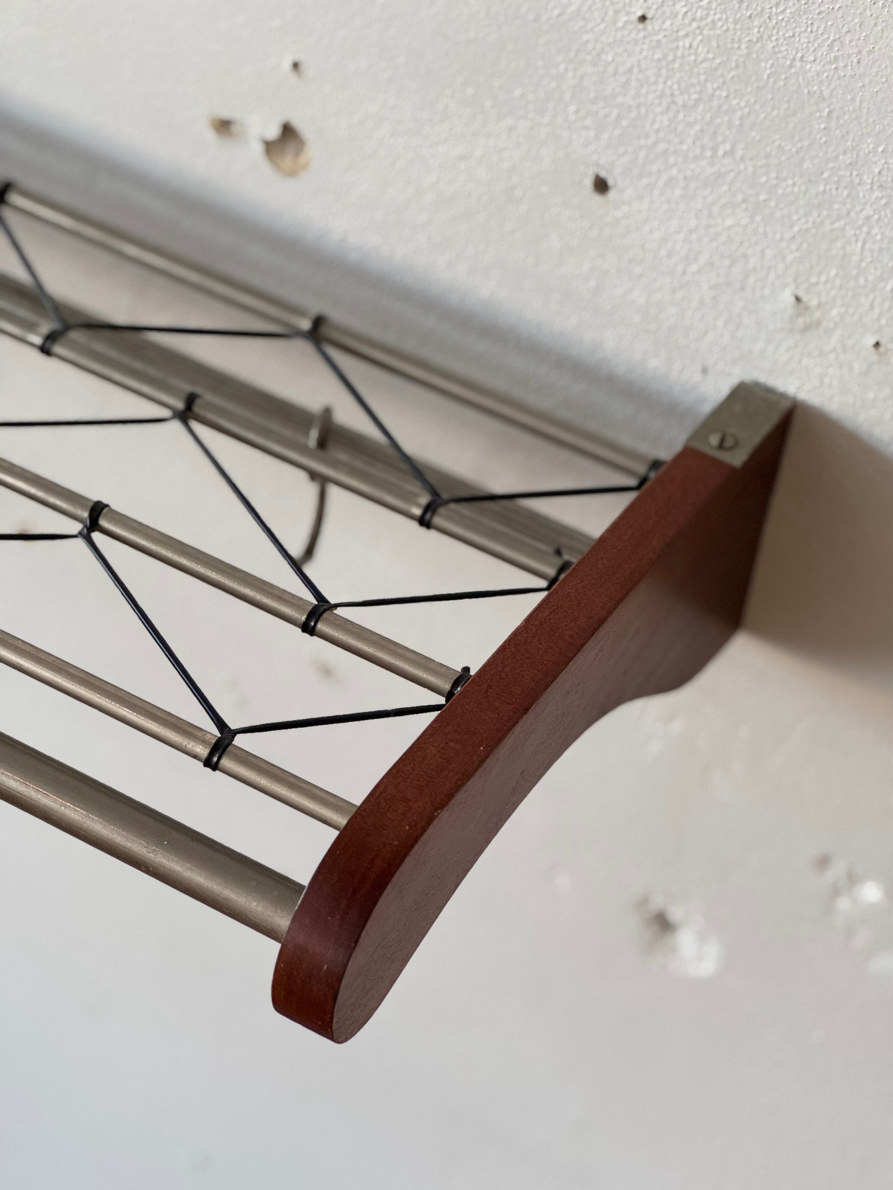 Danish Teak & Aluminum Shelf / Coat Rack #2170