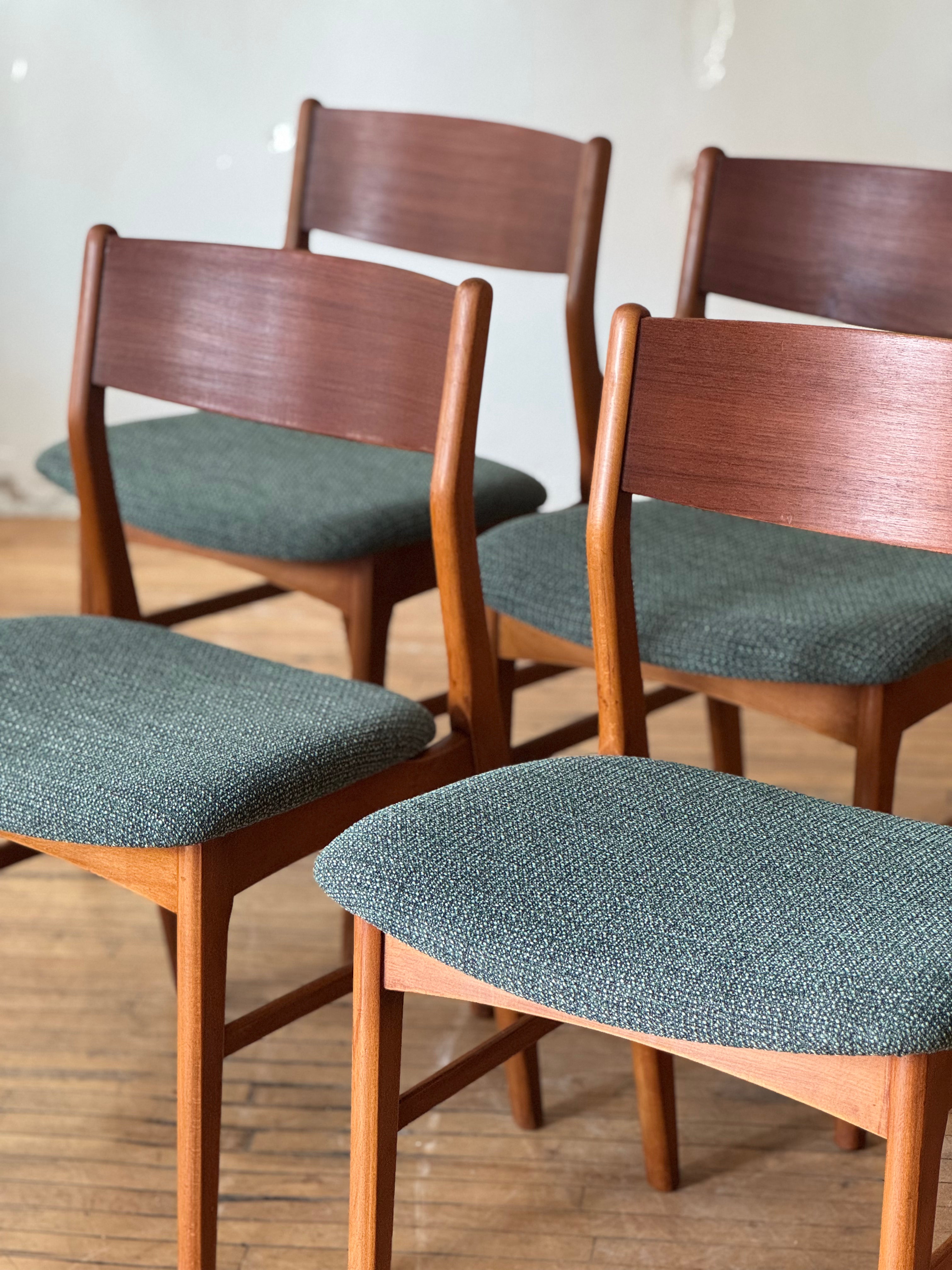 Set of 4 Danish Teak & Beech Dining Chairs