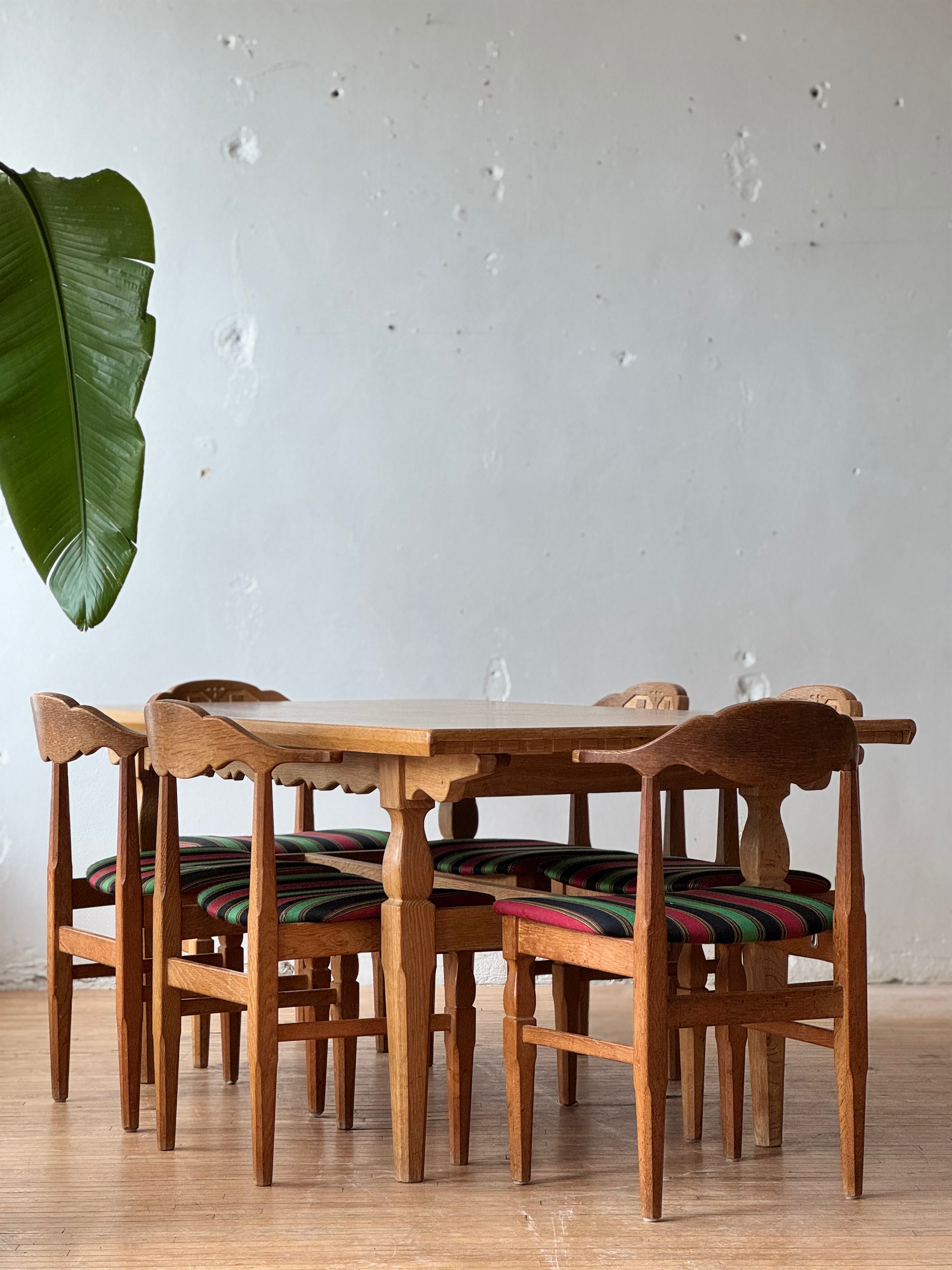 Oak Draw Leaf Dining Table by Henning Kjaernufl #2524