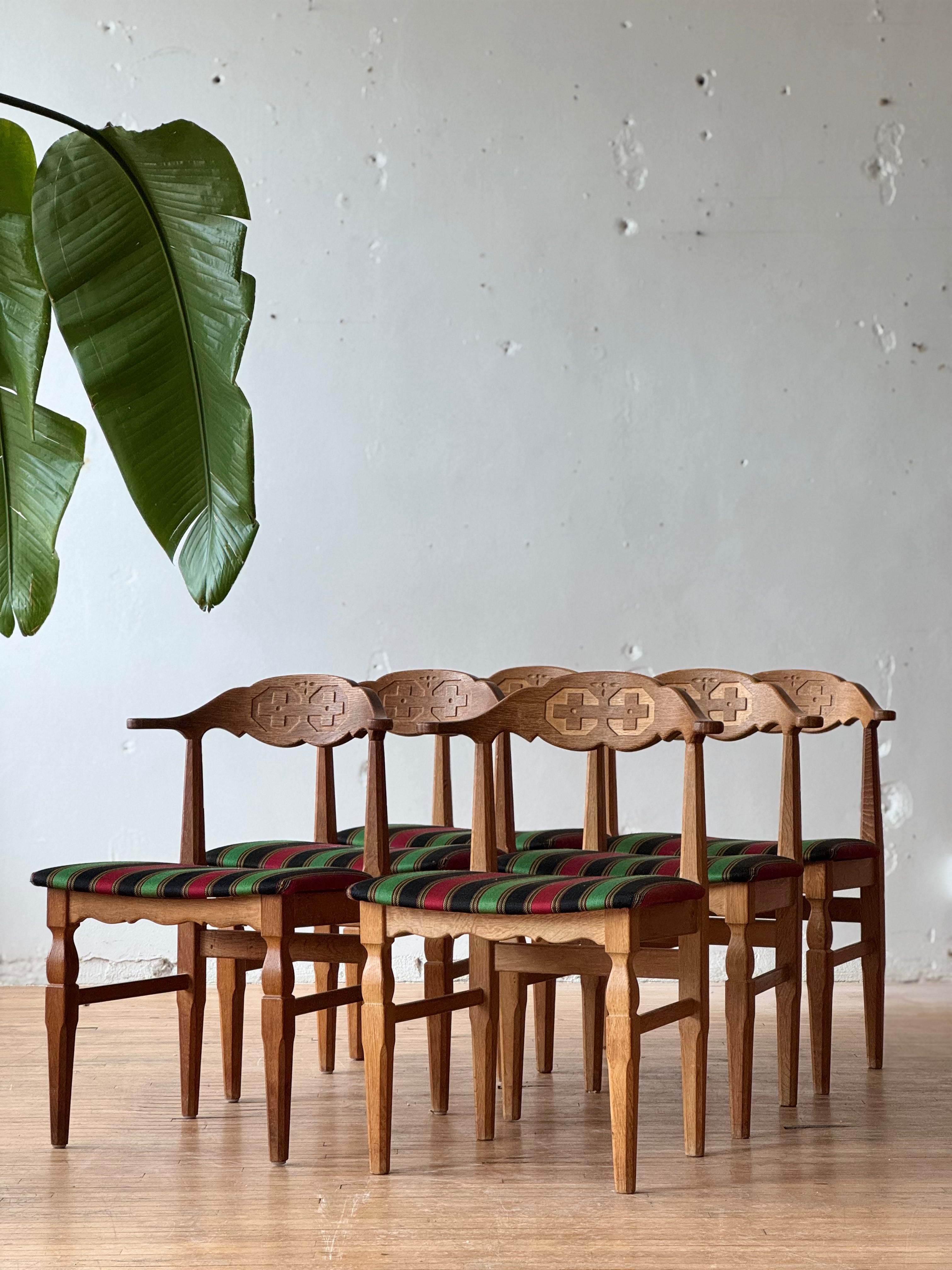 ON HOLD. Set of 6 Dining Chairs Danish Oak Dining Chairs by Henning Kjaernulf #2669