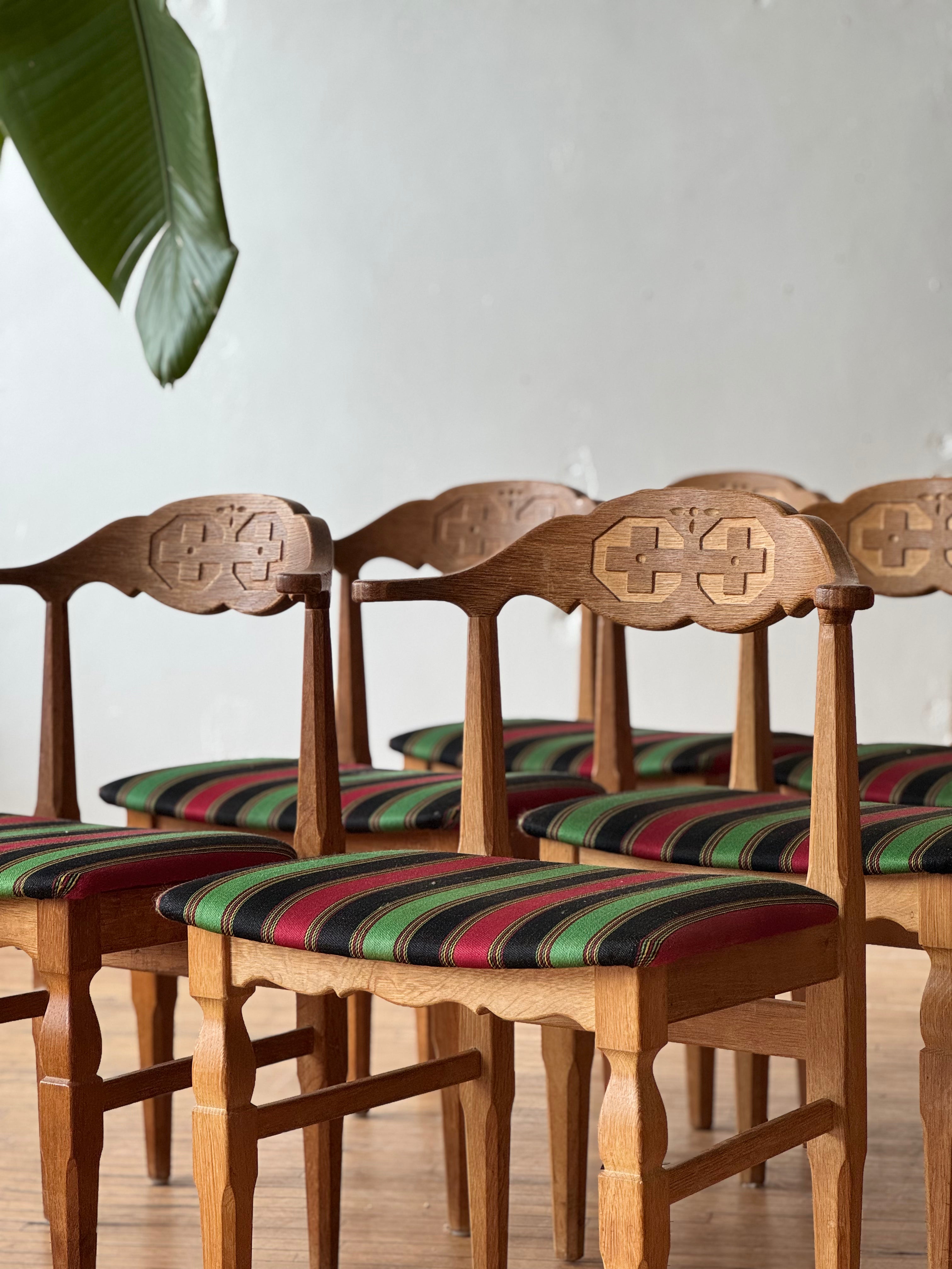 ON HOLD. Set of 6 Dining Chairs Danish Oak Dining Chairs by Henning Kjaernulf #2669