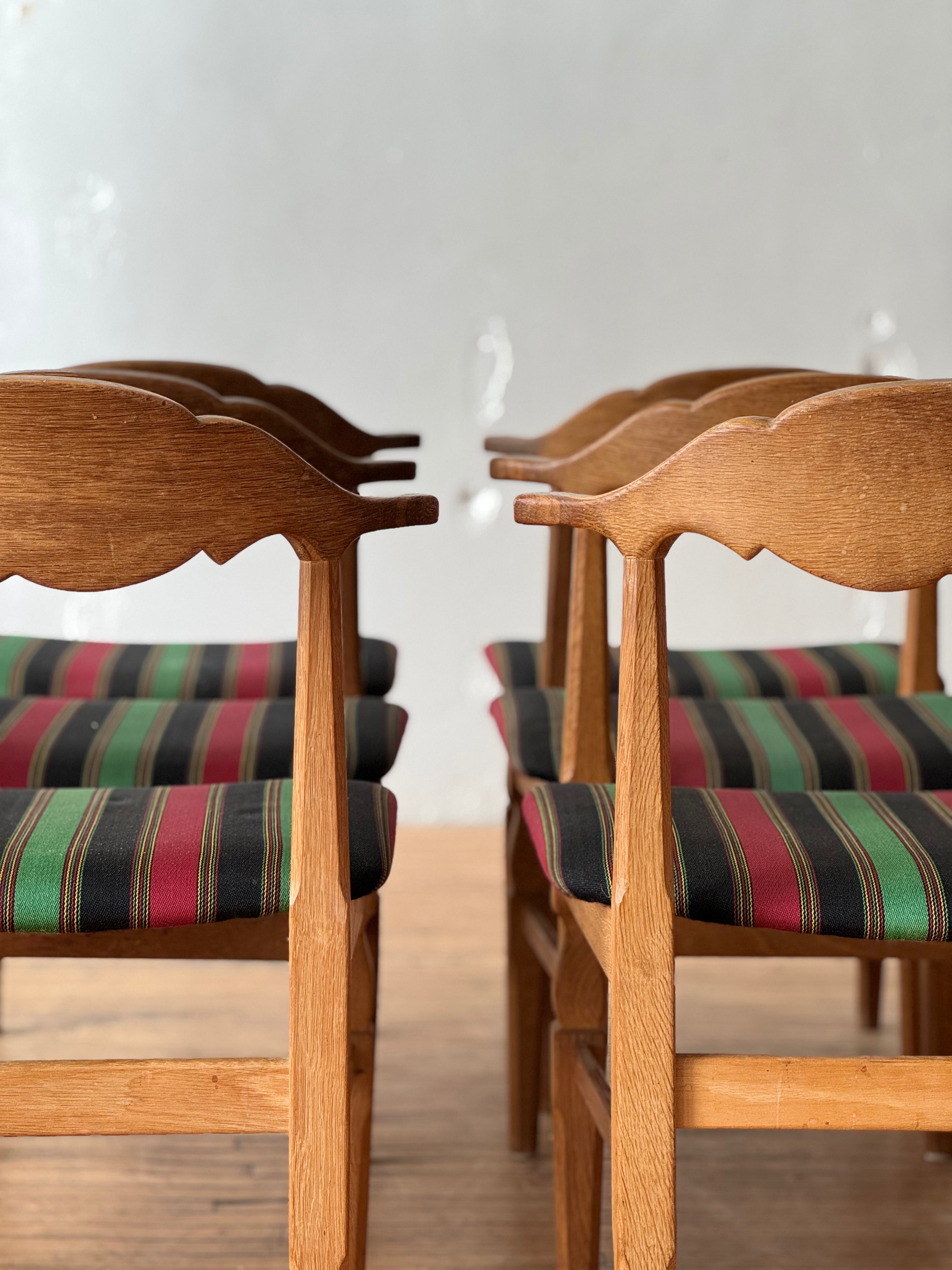 ON HOLD. Set of 6 Dining Chairs Danish Oak Dining Chairs by Henning Kjaernulf #2669