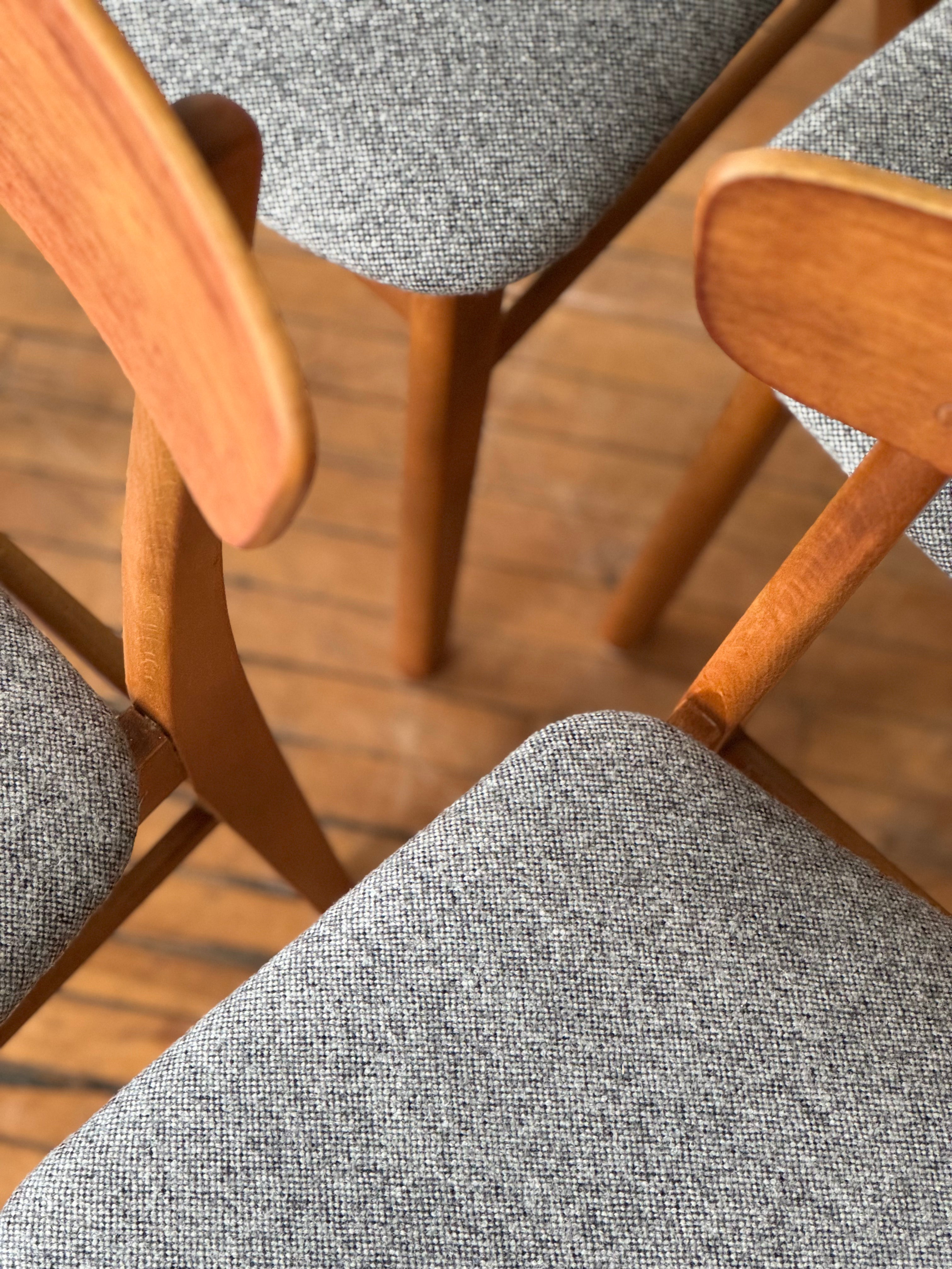 Set of 6 Danish Modern Teak & Beech Dining Chairs #1998