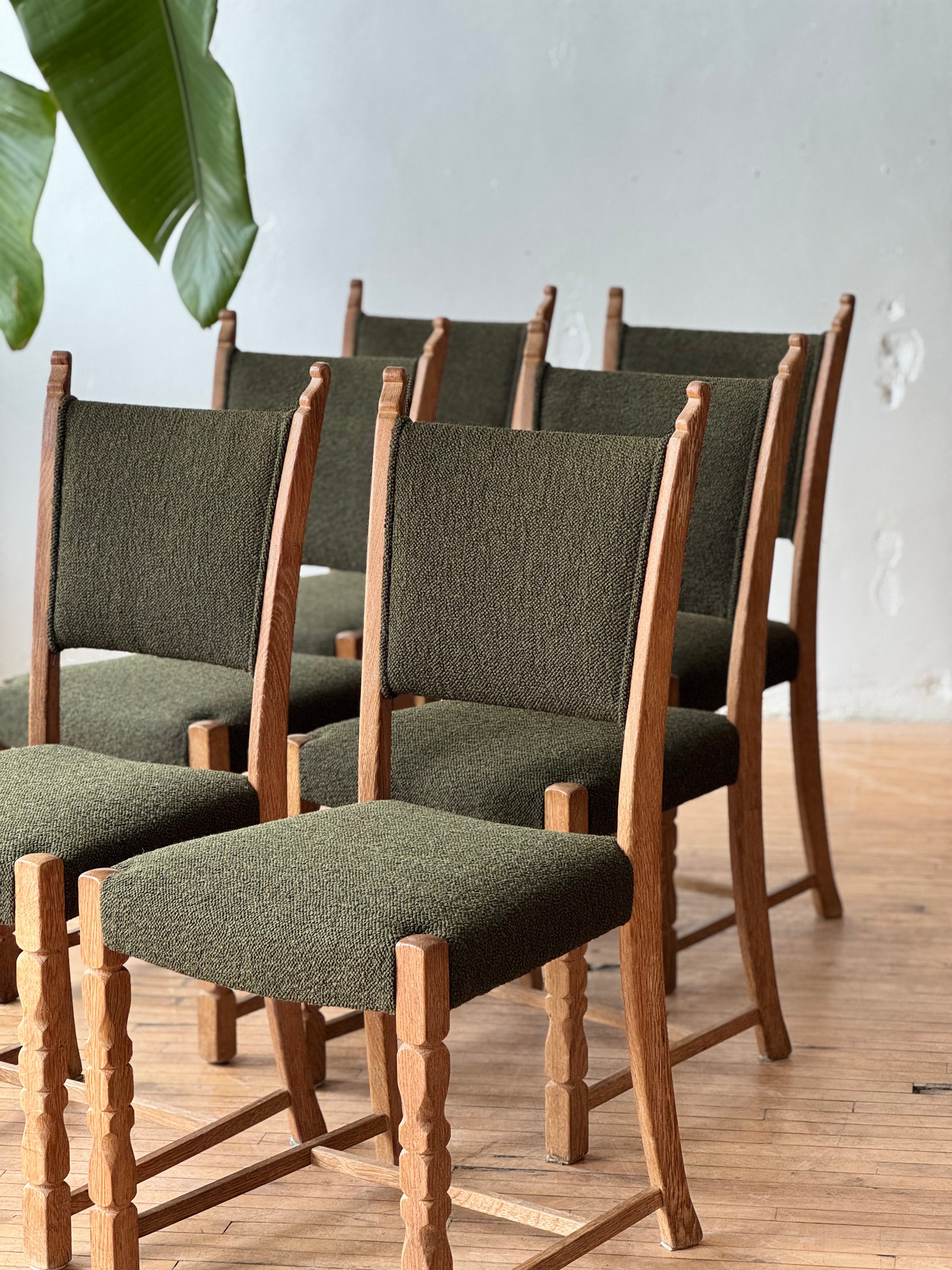 Set of 6 Danish Oak Dining Chairs by Henning Kjaernulf #2732