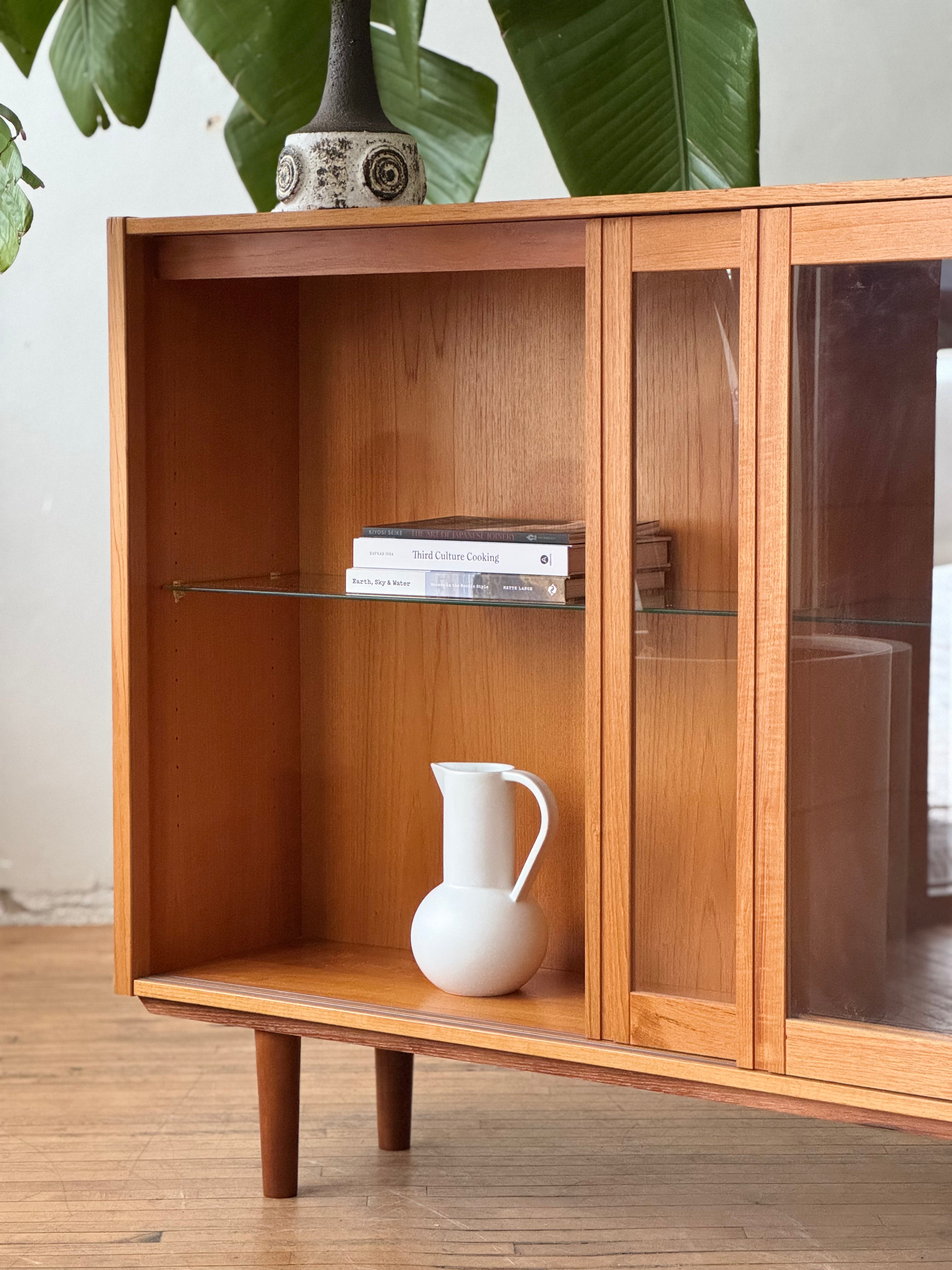 Danish Modern Lighted Cabinet in Teak