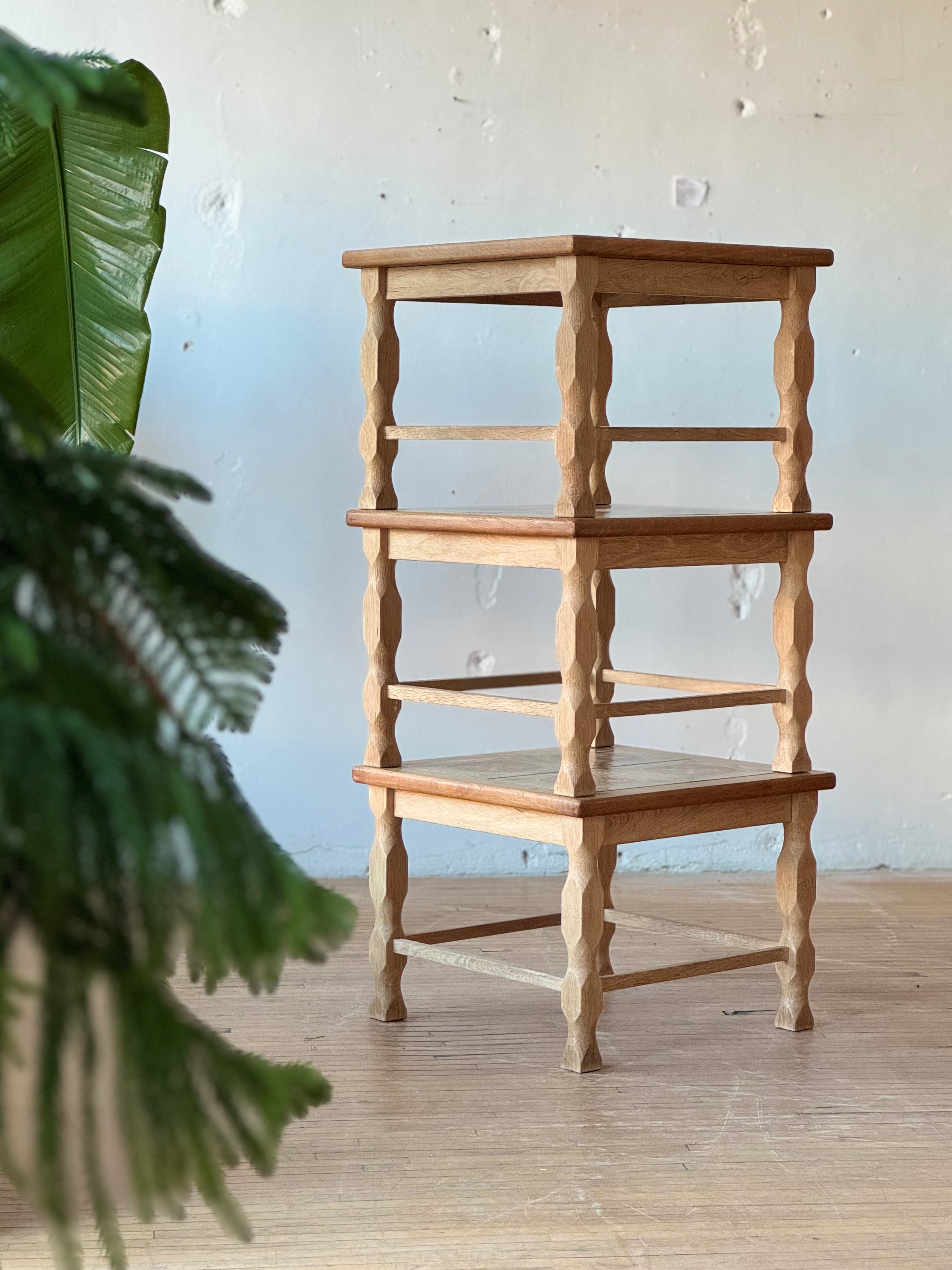 Danish Oak & Tile Side Tables by Henning Kjaernulf