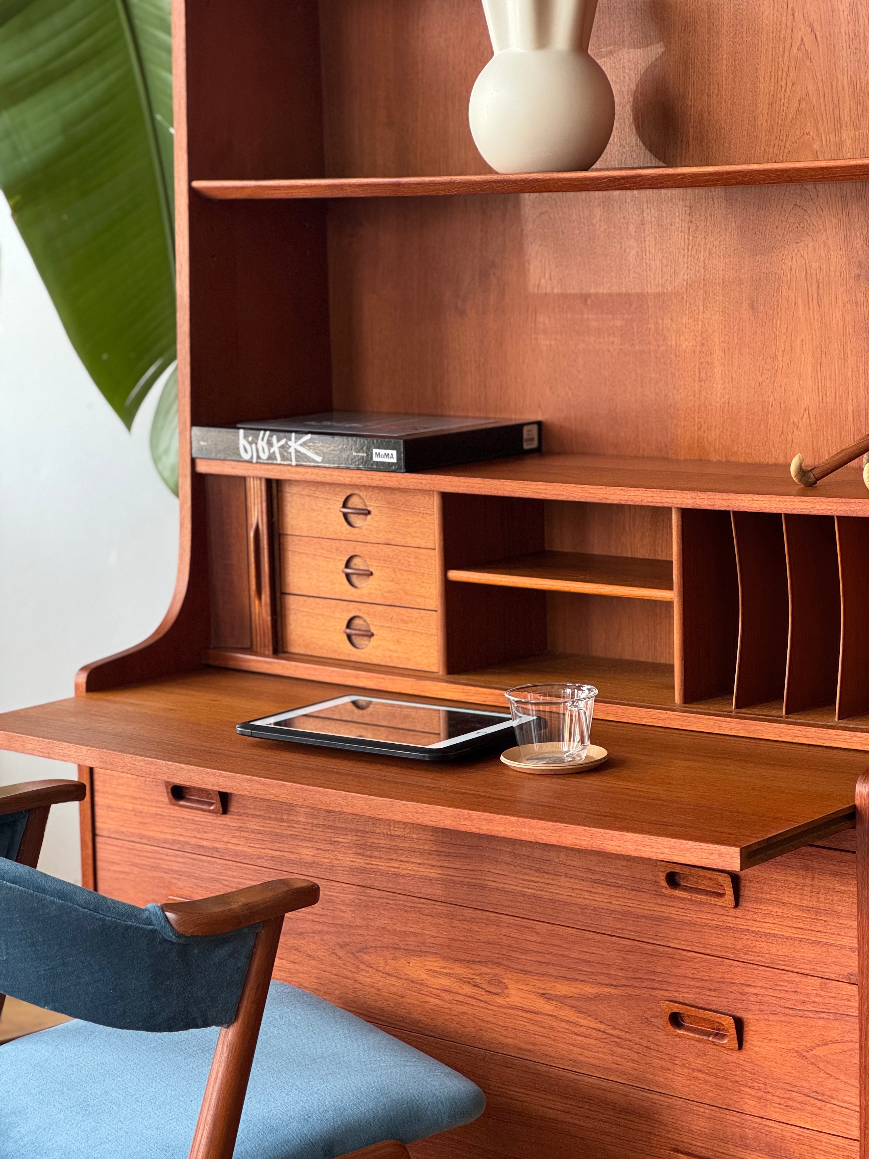 Danish Modern Bookshelf / Secretary Desk by Johannes Sørth