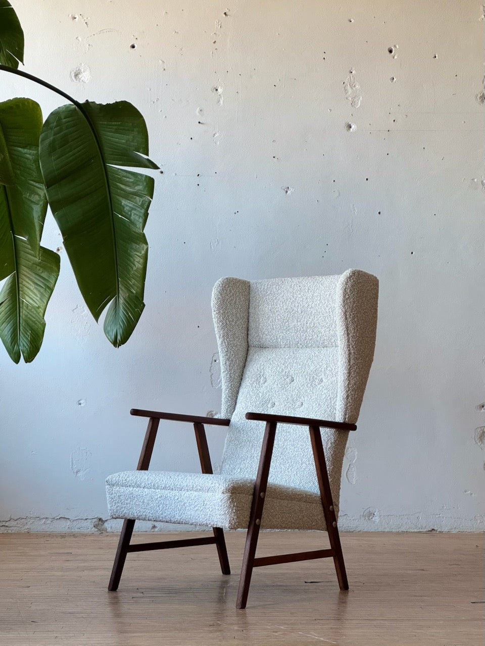 Teak & Oak Wingback Lounge Chair