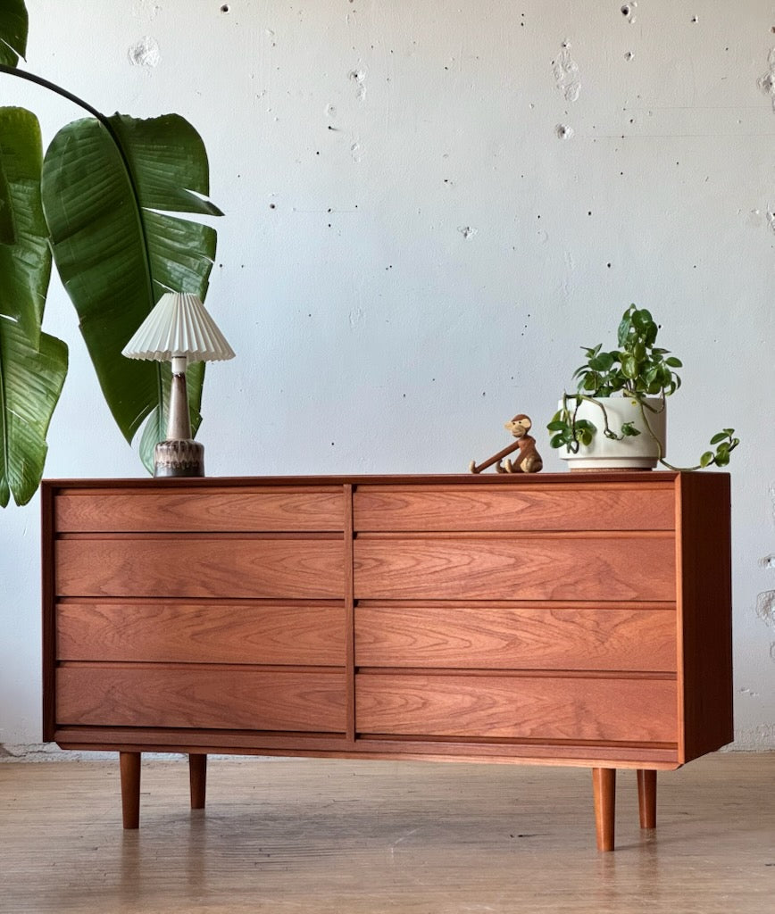 Danish Modern Low Chest of Drawers / Dresser in Teak by Svend Madsen for Falster Møbler