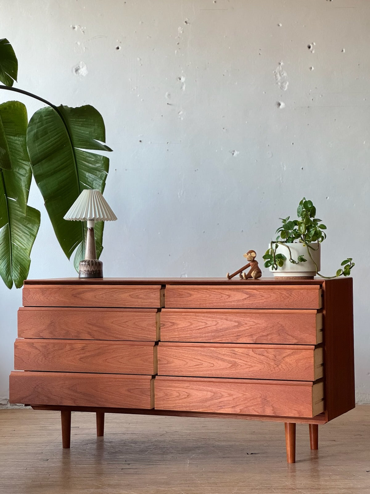 Danish Modern Low Chest of Drawers / Dresser in Teak by Svend Madsen for Falster Møbler