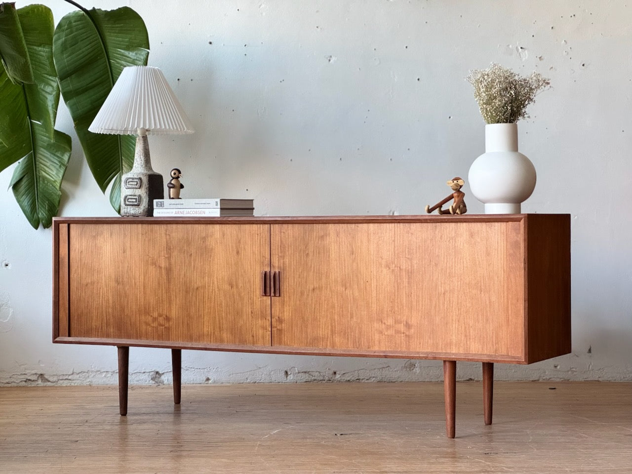 Danish Modern Tambour Sideboard in Teak by Svend Aage Larsen